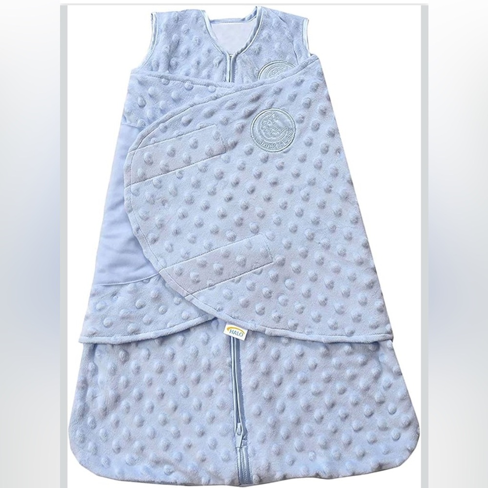 Halo Soft Blue Baby Swaddle Sleepsack